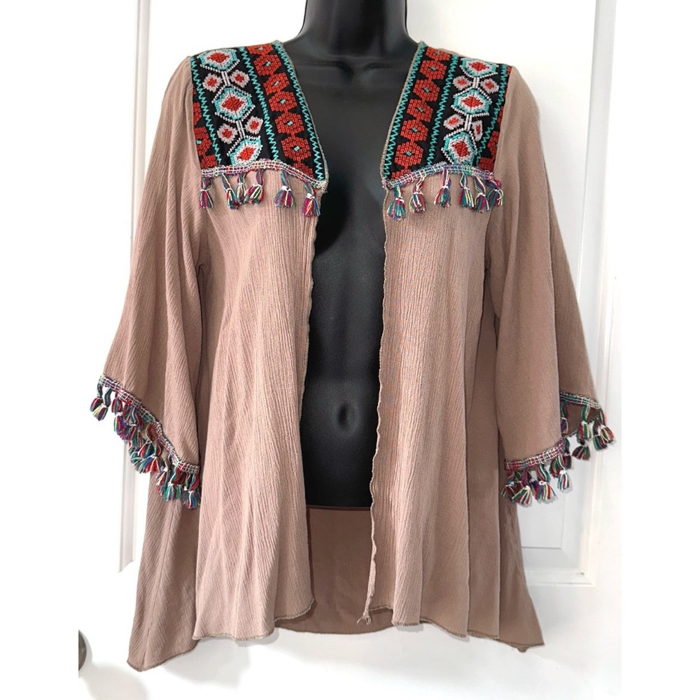 Now n Forever Aztec Print & Fringe Shawl